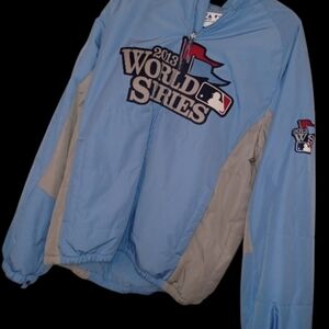2013 World Series Authentic Majestic Blue and Gray Bomber Jacket
